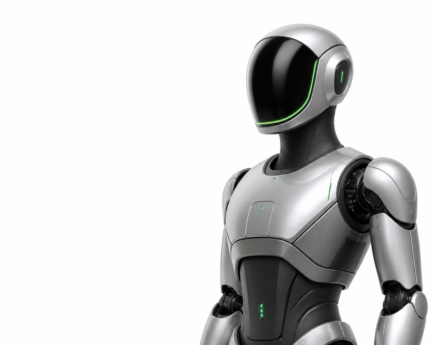 Robô futurista representando treinamento de inteligência artificial